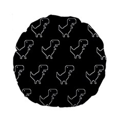 Cute Black, Dinosaur Standard 15  Premium Round Cushions by kyorashop23