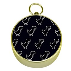 Cute Black, Dinosaur Gold Compasses by kyorashop23