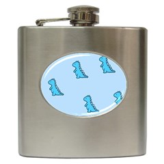 Dinosaur , Cute, Pastel, Hip Flask (6 Oz) by kyorashop23