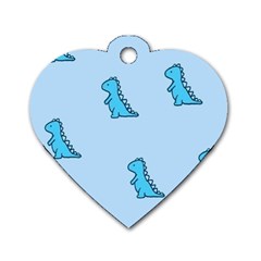 Dinosaur , Cute, Pastel, Dog Tag Heart (one Side) by kyorashop23