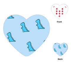 Dinosaur , Cute, Pastel, Playing Cards Single Design (heart)