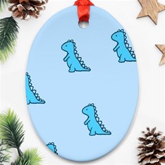 Dinosaur , Cute, Pastel, Oval Ornament (two Sides)