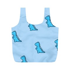 Dinosaur , Cute, Pastel, Full Print Recycle Bag (m) by kyorashop23