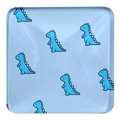 Dinosaur , Cute, Pastel, Square Glass Fridge Magnet (4 Pack)