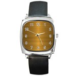 Gold, Desenho, Golden, Metal, Shiny, Square Metal Watch Front