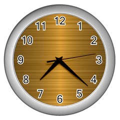 Gold, Desenho, Golden, Metal, Shiny, Wall Clock (silver) by kyorashop23