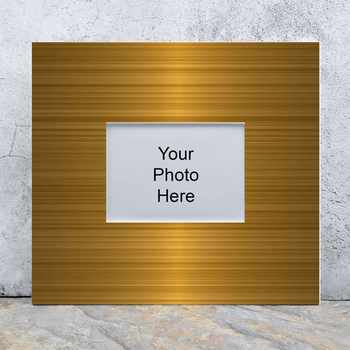 Gold, Desenho, Golden, Metal, Shiny, White Wall Photo Frame 5  x 7 