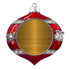 Gold, Desenho, Golden, Metal, Shiny, Metal Snowflake And Bell Red Ornament by kyorashop23