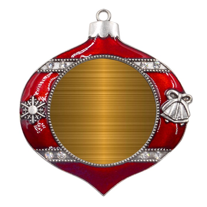 Gold, Desenho, Golden, Metal, Shiny, Metal Snowflake And Bell Red Ornament