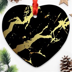 Marble Black, Kiss, Gold, Pretty Ornament (heart)