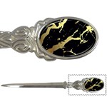 Marble Black, Kiss, Gold, Pretty Letter Opener Front