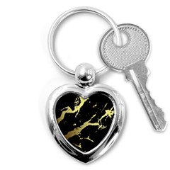 Marble Black, Kiss, Gold, Pretty Key Chain (heart) by kyorashop23