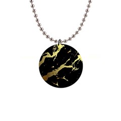 Marble Black, Kiss, Gold, Pretty 1  Button Necklace by kyorashop23