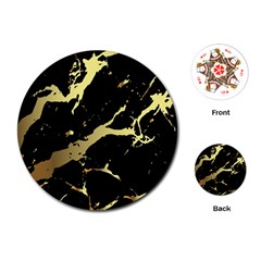 Marble Black, Kiss, Gold, Pretty Playing Cards Single Design (round)