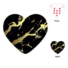 Marble Black, Kiss, Gold, Pretty Playing Cards Single Design (heart)