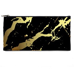 Marble Black, Kiss, Gold, Pretty Pencil Case by kyorashop23