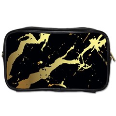 Marble Black, Kiss, Gold, Pretty Toiletries Bag (one Side) by kyorashop23