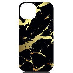 Marble Black, Kiss, Gold, Pretty Iphone 14 Black Uv Print Case by kyorashop23