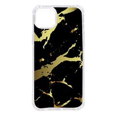 Marble Black, Kiss, Gold, Pretty Iphone 14 Plus Tpu Uv Print Case by kyorashop23