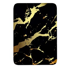 Marble Black, Kiss, Gold, Pretty Rectangular Glass Fridge Magnet (4 Pack) by kyorashop23