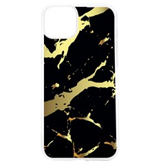 Marble Black, Kiss, Gold, Pretty Iphone 15 Tpu Uv Print Case by kyorashop23