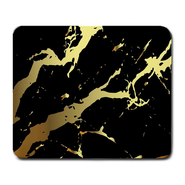 Marble Black, Kiss, Gold, Pretty Large Mousepad