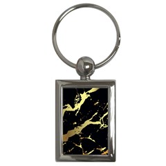 Marble Black, Kiss, Gold, Pretty Key Chain (rectangle) by kyorashop23