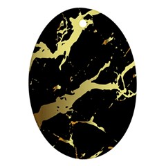 Marble Black, Kiss, Gold, Pretty Oval Ornament (two Sides)