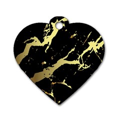 Marble Black, Kiss, Gold, Pretty Dog Tag Heart (two Sides) by kyorashop23