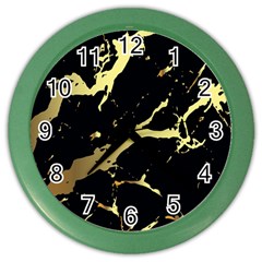 Marble Black, Kiss, Gold, Pretty Color Wall Clock by kyorashop23