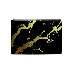 Marble Black, Kiss, Gold, Pretty Cosmetic Bag (medium) by kyorashop23