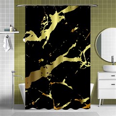 Marble Black, Kiss, Gold, Pretty Shower Curtain 48  X 72  (small)  by kyorashop23