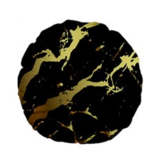 Marble Black, Kiss, Gold, Pretty Standard 15  Premium Flano Round Cushions by kyorashop23