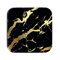 Marble Black, Kiss, Gold, Pretty Square Metal Box (black) by kyorashop23