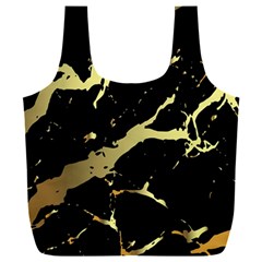 Marble Black, Kiss, Gold, Pretty Full Print Recycle Bag (xxl) by kyorashop23