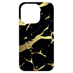 Marble Black, Kiss, Gold, Pretty Iphone 14 Pro Black Uv Print Case by kyorashop23