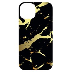 Marble Black, Kiss, Gold, Pretty Iphone 14 Black Uv Print Case by kyorashop23