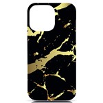 Marble Black, Kiss, Gold, Pretty iPhone 14 Pro Max Black UV Print Case Front