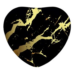 Marble Black, Kiss, Gold, Pretty Heart Glass Fridge Magnet (4 Pack) by kyorashop23