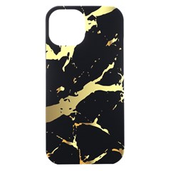 Marble Black, Kiss, Gold, Pretty Iphone 15 Plus Black Uv Print Pc Hardshell Case