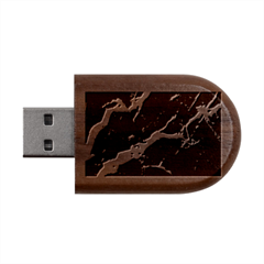 Marble Black, Kiss, Gold, Pretty Wood Oval Usb Flash Drive