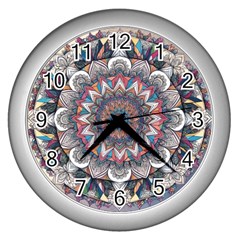 Pattern Nature Wall Clock (silver) by Maspions