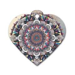 Pattern Nature Dog Tag Heart (one Side)