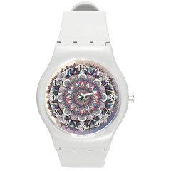 Pattern Nature Round Plastic Sport Watch (m)