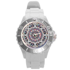 Pattern Nature Round Plastic Sport Watch (l)