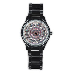 Pattern Nature Stainless Steel Round Watch