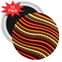 Waves Pattern Abstract Neutrals 3  Magnets (10 Pack) 