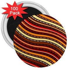 Waves Pattern Abstract Neutrals 3  Magnets (100 Pack)