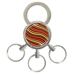 Waves Pattern Abstract Neutrals 3-ring Key Chain by Maspions