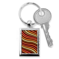 Waves Pattern Abstract Neutrals Key Chain (rectangle) by Maspions